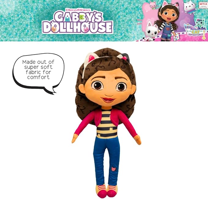 Franco DreamWorks Gabby's Dollhouse Kids Bedding Super Soft Plush Decorative Throw Cuddle Pillow, (Officially Licensed Product)