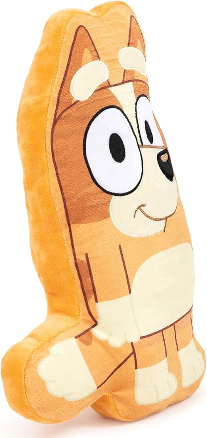 Jay Franco Bluey Bingo Shaped Decorative Pillow - Kids Super Soft Throw Plush Pillow - Measures 14 Inches (Official Bluey Product)