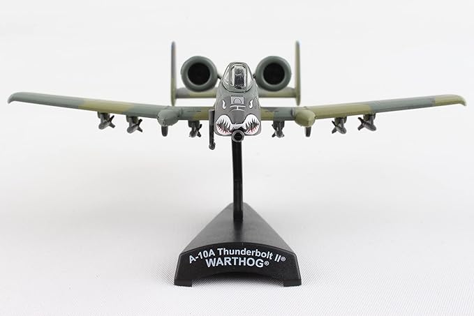 Postage Stamp Daron A-10 Thunderbolt II Die-Cast Model – 1:140 Scale Close Air Support Aircraft, Flying Tigers Edition, GAU-8 Avenger Cannon, 4.625” Length x 5” Wingspan, Adult Collectible Ages 14+