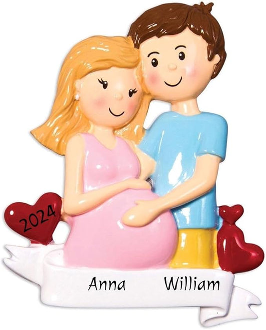 2024 Personalized Ornament We're Expecting Couple Christmas Tree Wedding Family Custom Customized Glittered Decoration - Free Personalization