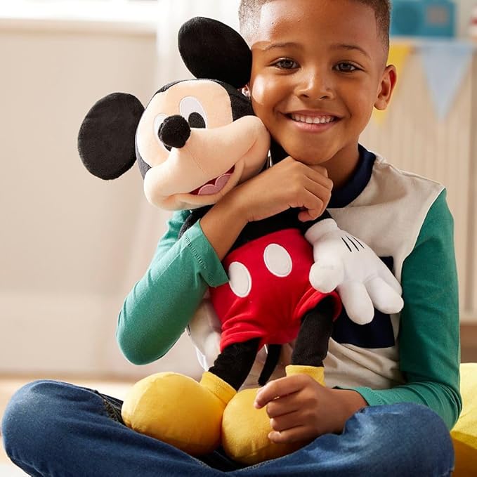 Disney Store Official Mickey Mouse Medium Soft Toy for Kids, Cuddly Character with Fuzzy Texture and Embroidered Details, Soft Tail, Plushy Suitable for All Ages.