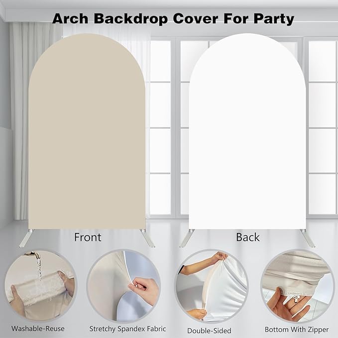 3x6ft Green Leaves Arched Stretchy Fabric Covers Double-Sided Arched Backdrop Stand Covers Chiara Backdrops for Wild Birthday Junlge Safari Parties Props GX-310