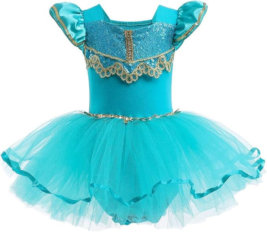 DYMCII Baby Girls Princess Ballet Dress Short Sleeve Leotards Skirted Tutu Dancewear Halloween Christmas Party Fancy Costume