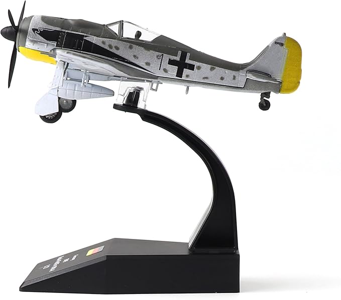 Focke-Wulf Fw 190A-8 1/72 Metal Fighter Model Classic German WWII Military Finshed Diecast Aircraft Model Prebuilt Kits with Display Stand for Collection or Gift
