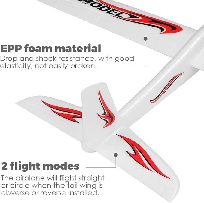 Zerodeko Foam Airplane Toy, 39 x 24 Large Throwing Glider Plane Toy Model Outdoor Flying Toy DIY Aeroplane Model Birthday Party for Kids Boys Girls 3+