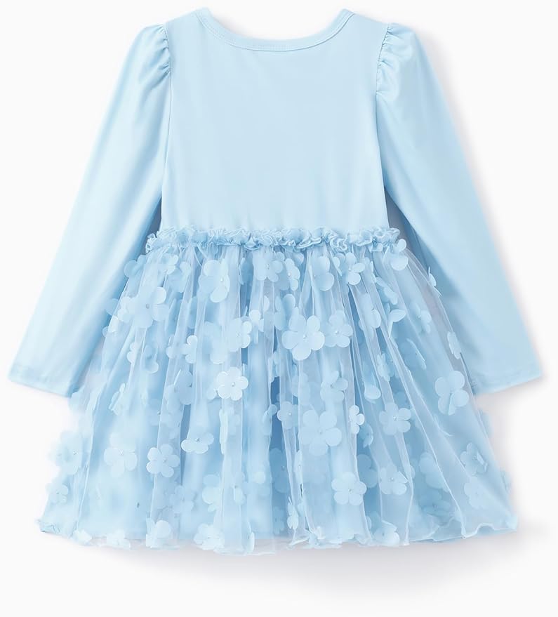 Peppa Pig Toddler Girls Dress for Fall Long Sleeve Tutu Dresses for Birthday Party Tulle Princess Dress Little Girl Size 2-6T