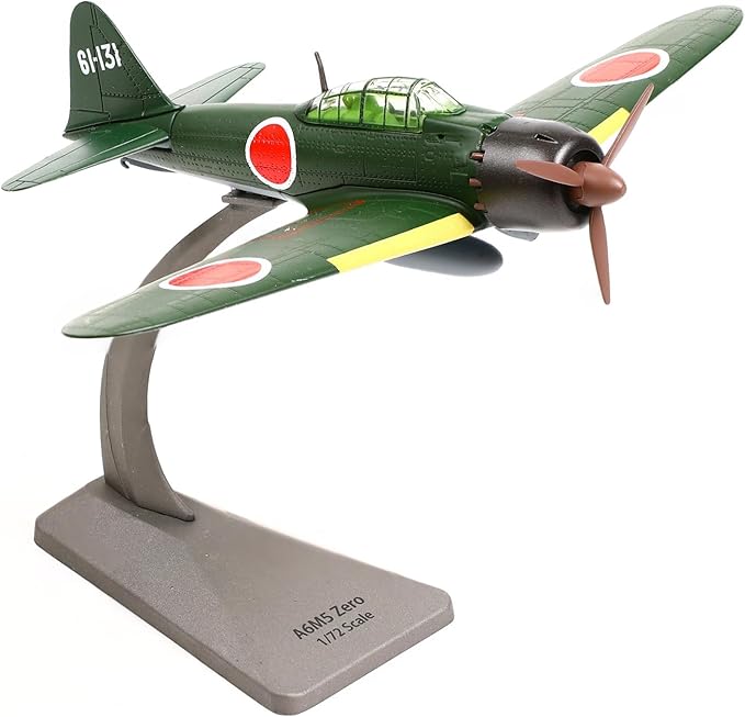 1/72 Mitsubishi A6M5 52type Zero Diecast Metal Aircraft Model Kit JP WWII Vintage Fighter Airplane Model with Stand for Adult Military Enthusiasts Collections or Gift (1945 A6M5)