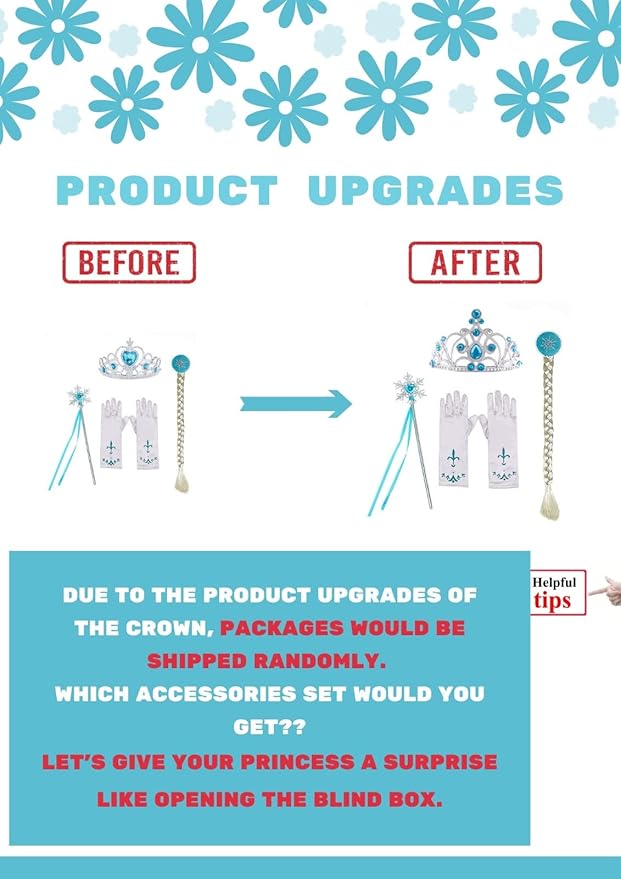 REXREII Little Girls Princess Dress Frozen Elsa Costume Halloween Cosplay Christmas Birthday Party Gown w/Accessories