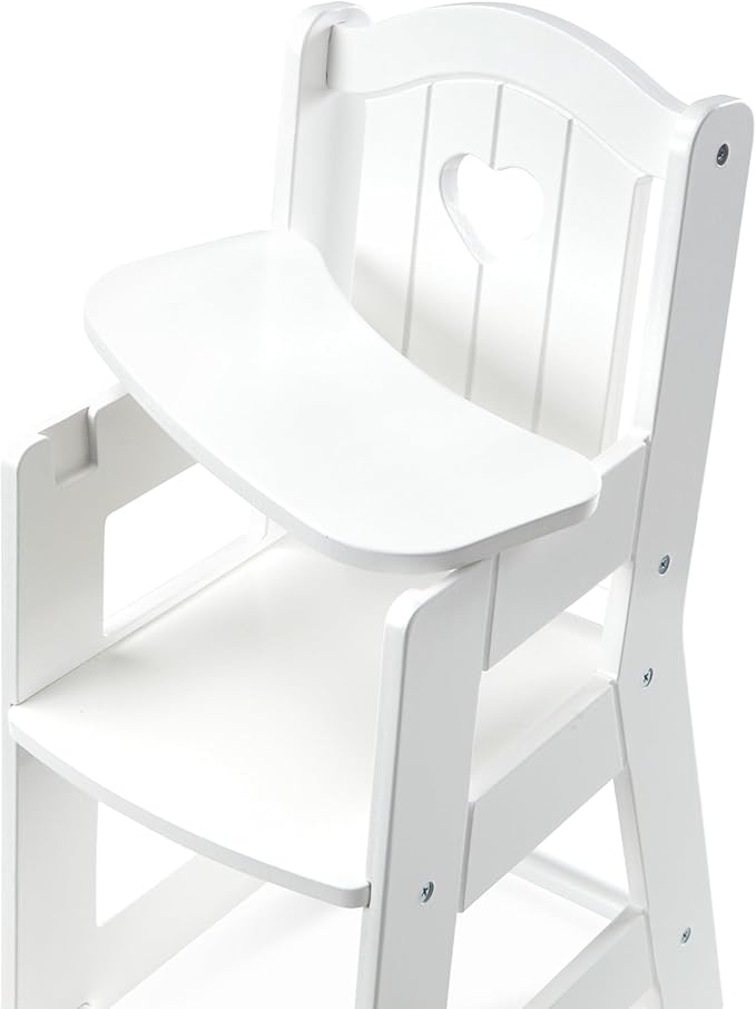 Melissa & Doug Play High Chair - Pretend Play High Chair Baby Doll Accessories,White