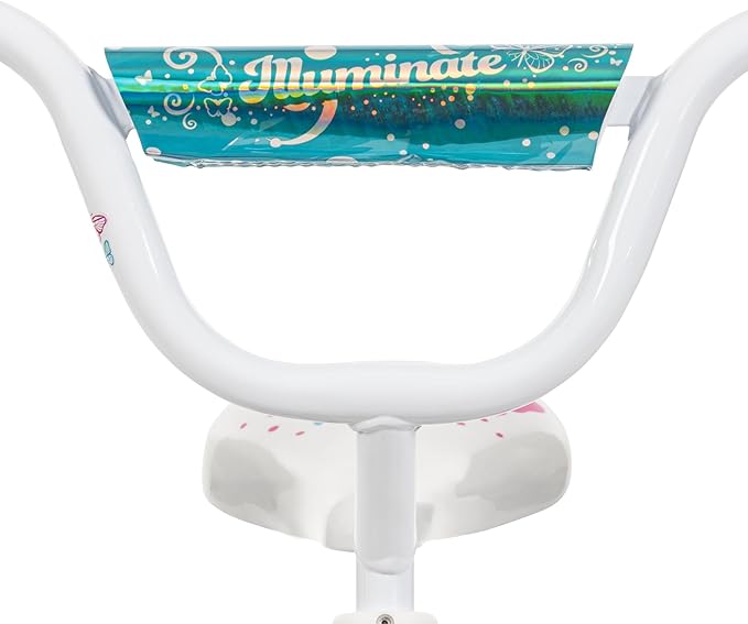 Huffy Illuminate Bike for Girls, 12/16/20 Inch Size Options, Ages 3+ Years Old, Removable Training Wheels (12" and 16" Only), Multiple Color Options, Easy Assembly, Streamers, Adjustable Seat, Durable