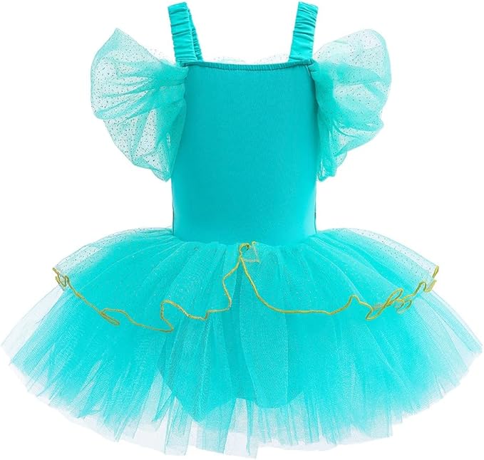 DYMCII Baby Girls Princess Ballet Dress Short Sleeve Leotards Skirted Tutu Dancewear Halloween Christmas Party Fancy Costume
