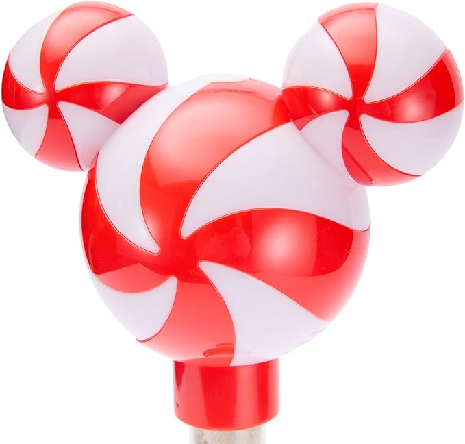 Disney Store Official Mickey Mouse Icon Peppermint Swirl Holiday Scented Light-Up Bubble Wand - Perfect for Kids & Fans, Authentic Design, Ideal for Outdoor Play & Parties, Durable & Safe for All Ages