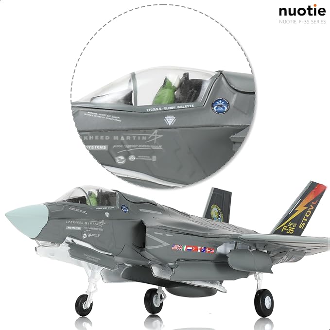 1/72 F-35B Lighting II Fighter Aircraft Die-cast Model with Display Stand - U.S. Navy VX-23 BF-01 F35B Plane Model Collection Gift for Adults