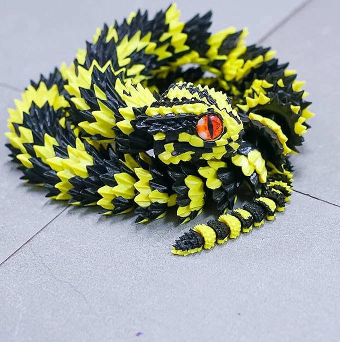 47.5inch Super Large 3D Printed Snake Models,Movable Teeth,Flexible Joint Animal lacertid Figurines, Stress Relief, Fidget restlessness, ADHD Toys, Surprise Fantasy Gifts (47.5inch-by)