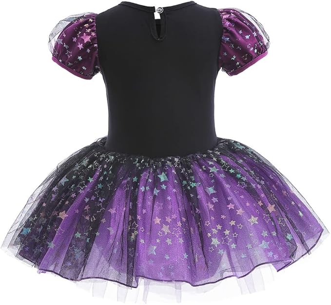 DYMCII Baby Girls Princess Ballet Dress Short Sleeve Leotards Skirted Tutu Dancewear Halloween Christmas Party Fancy Costume