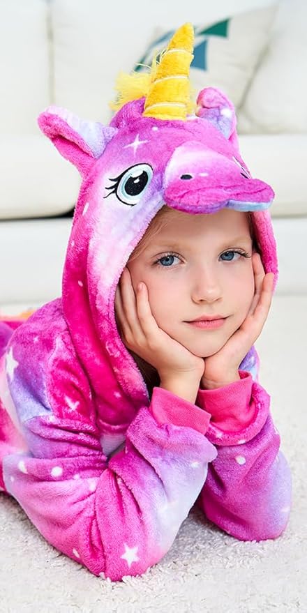 Kids Unicorn Onesie Pajamas One-Piece Cosplay Costume Animal Sleepwear Girls And Boys