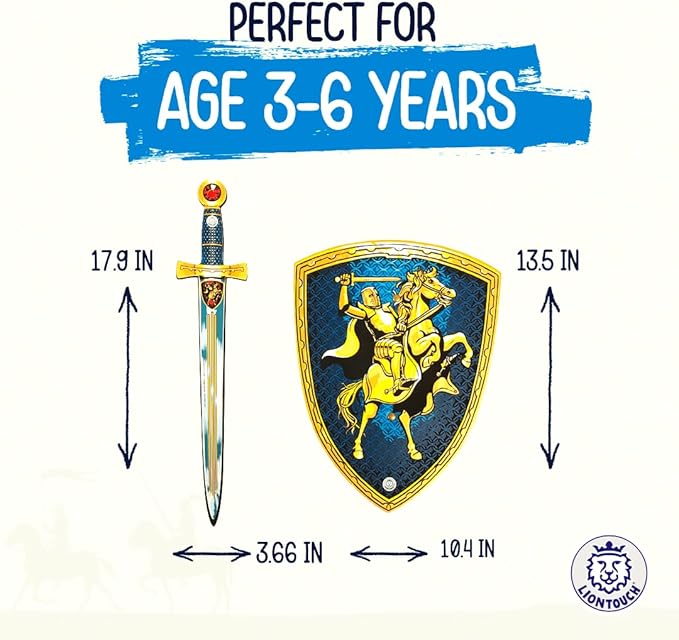 Liontouch - Knight Foam Sword & Shield for Boys – 3-6 Years | Pretend Play Set in Medieval Style for Kids & Toddlers | Safe Toy Weapons & Battle Accessories for Dress Up & Horseback Knight Costumes