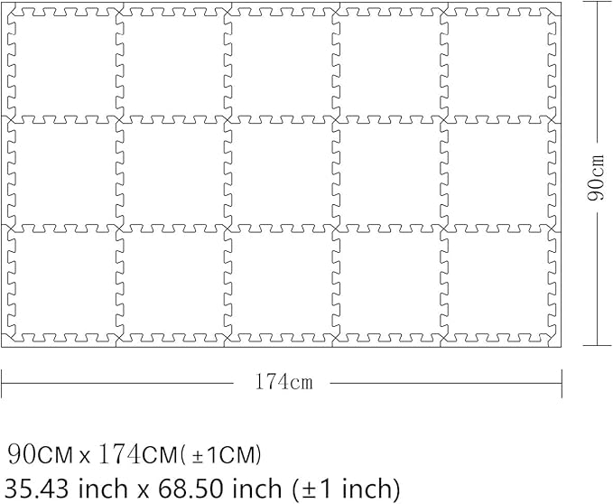 MQIAOHAM® 18 Pieces + 18 Edges Puzzle Play Mats, Soft Baby Play Mat, Kids Interlocking Foam Floor Tiles, Toddlers Carpet Playmats XZ301018-104112