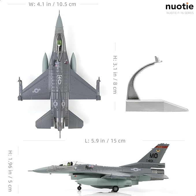 1/100 F-16C Fighting Falcon Fighter Model Metal DieCast Aircraft Jet Kit Fighter Plane Model Military Airplane for Collection and Gift