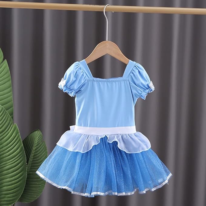 DYMCII Baby Girls Princess Ballet Dress Short Sleeve Leotards Skirted Tutu Dancewear Halloween Christmas Party Fancy Costume