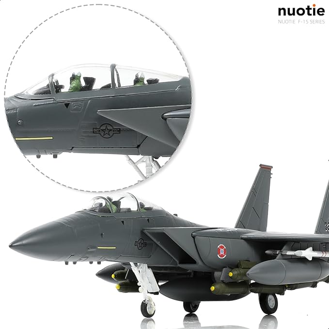 Classic American Eagle F-15E Twin-Engine Fighter Pre-Build Model Kits 1:100 Aircraft Alloy Diecast Airplane Military Display Model Aircraft for Collection or Gift