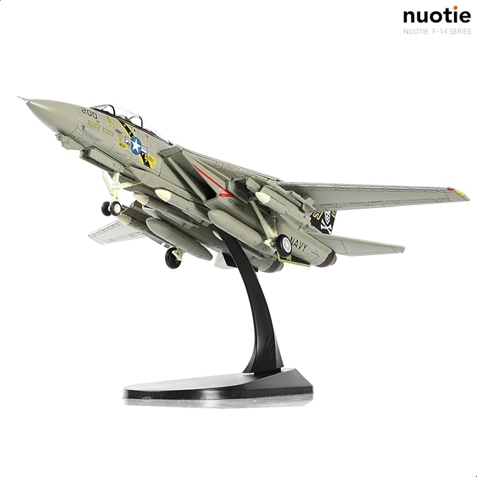 1/100 F-14 Tomcat Fighter Aircraft Model Fighter U.S. Navy VF-84 Jolly Rogers Airplane Model with Display Stand Pre-Built Military F14 Plane (VF-84) Collection Gift for Adults
