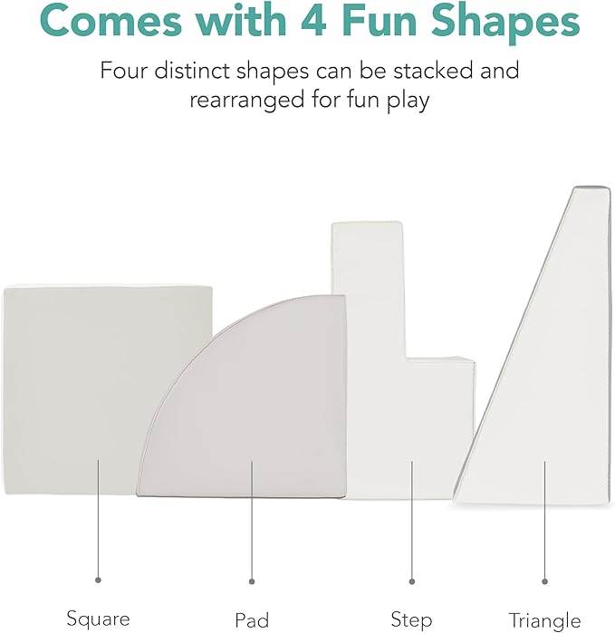 Best Choice Products 4-Piece Kids Climb & Crawl Soft Foam Block Activity Play Structures for Child Development, Color Coordination, Motor Skills - Neutral