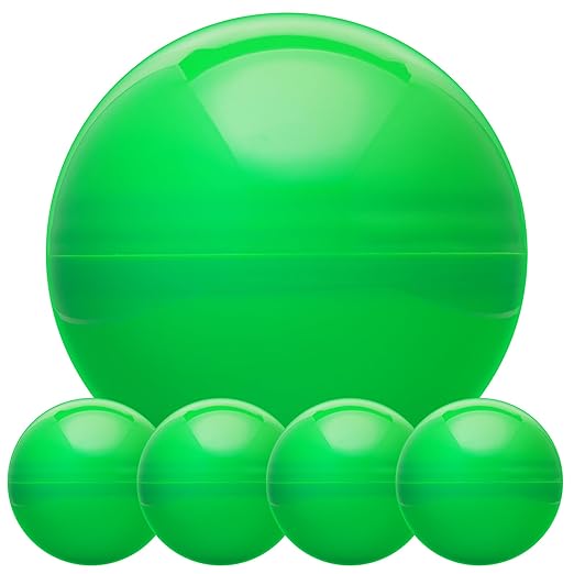 Big Claw Machine Capsules Green Plastic Sphere Party Favor Containers Round 5 pcs 6.3 inch Jumbo Plastic Christmas Ornaments Extra Large Candy Gift Box Empty Craft Party Supplies Vending Capsules