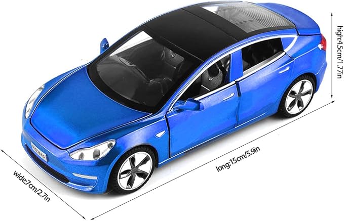 Diecast Toy Car Model 3 Car Model,Zinc Alloy Simulation Casting car Model Pull Back Vehicles,1:32 Scale Mini Vehicles Toys with Lights and Music for Toddlers Kids Children Birthday Gift (Blue)