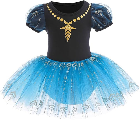 DYMCII Baby Girls Princess Ballet Dress Short Sleeve Leotards Skirted Tutu Dancewear Halloween Christmas Party Fancy Costume
