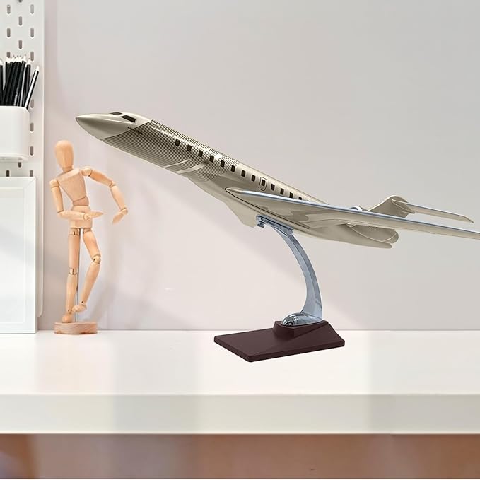 1:72 Large Model Jet Airplane, Global 7500 Plane Model Resin Aircraft Model for Office Home Desk Decor and Aircraft Enthusiasts Collection or Presents (9x19.7inch)
