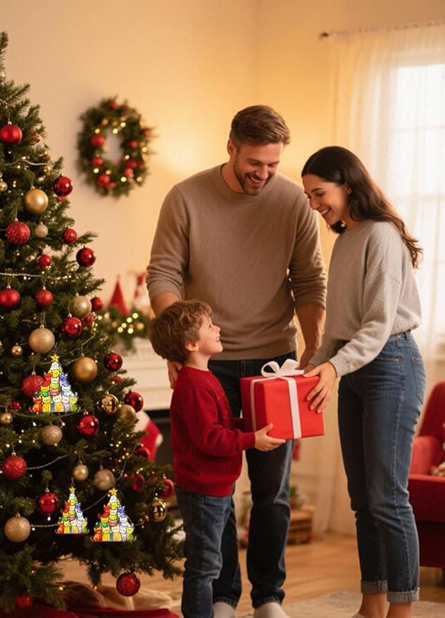 2025 Cat Christmas Tree Ornaments Adorable Christmas Tree Hanging 2025 Funny Christmas Hanging Decorations Black and Orange Two-Tone Acrylic Gifts (Cat Ornament)