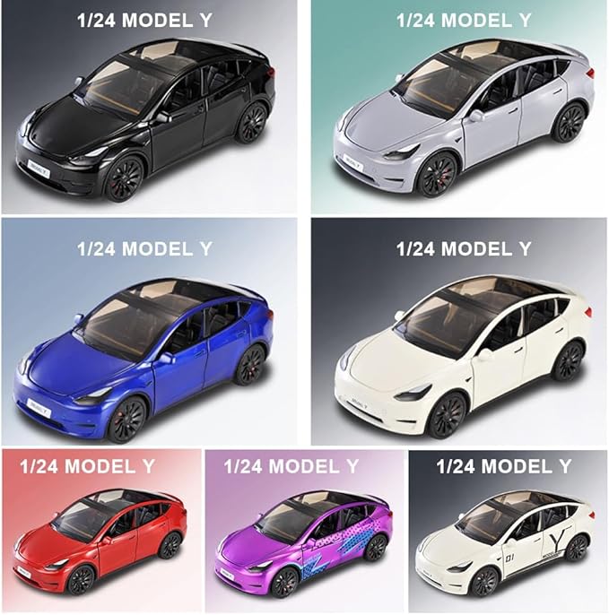 1/24 Model Y Toy Cars Alloy Diecast Model, Pull Back Model Y M-odel Car with Light, Big Mod-el Y Diecast Cars Mod-el Toy Suitable for Kids Adults Birthday Gift (Red)