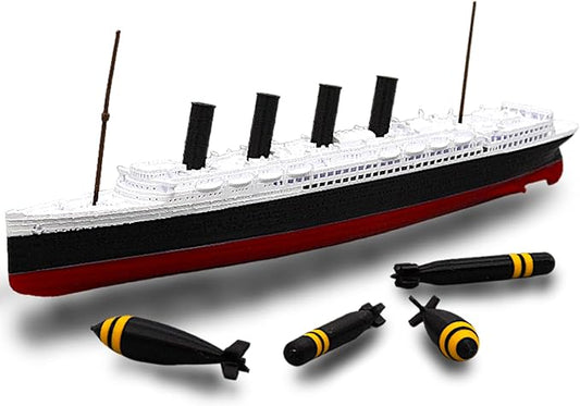 12" Prebuilt Display Model Ship (RMS Lusitania Wartime 1ft Model with Torpedos (4ct))