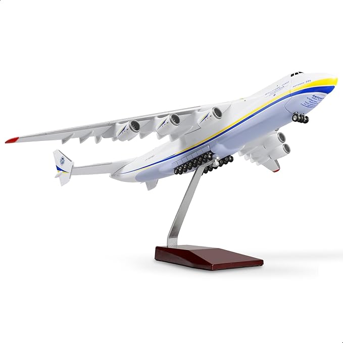 Antonov AN-225 Mriya 1/200 Scale Model Aircraft Kit 17.3 inch Ukraine Painted Metal Diecast Transport Aircraft Miniature with Display Stand Adult Airplane Model Kits Gift
