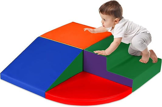Best Choice Products 4-Piece Kids Climb & Crawl Soft Foam Block Activity Play Structures for Child Development, Color Coordination, Motor Skills - Multicolor