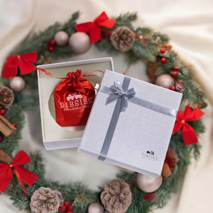 Personalized Unicorn Kids Christmas Ornament (Hearts and Stars)