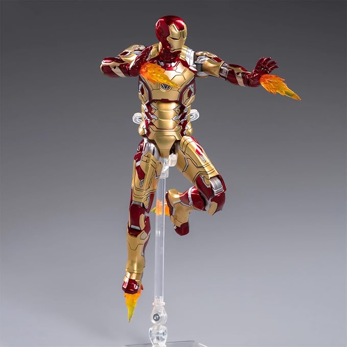 OVONNI 7 Inch MK42Ironman(1/10 Scale) Action Figure,Exquisite Painting Collectible Figure with Lots of Accessories