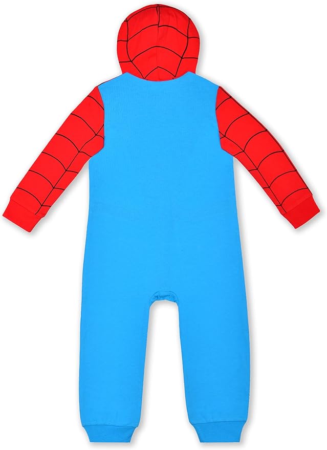 Marvel Hulk, Captain America, Iron Man or Spider-Man Boys Zip Up Hooded Coverall for Infant and Toddler