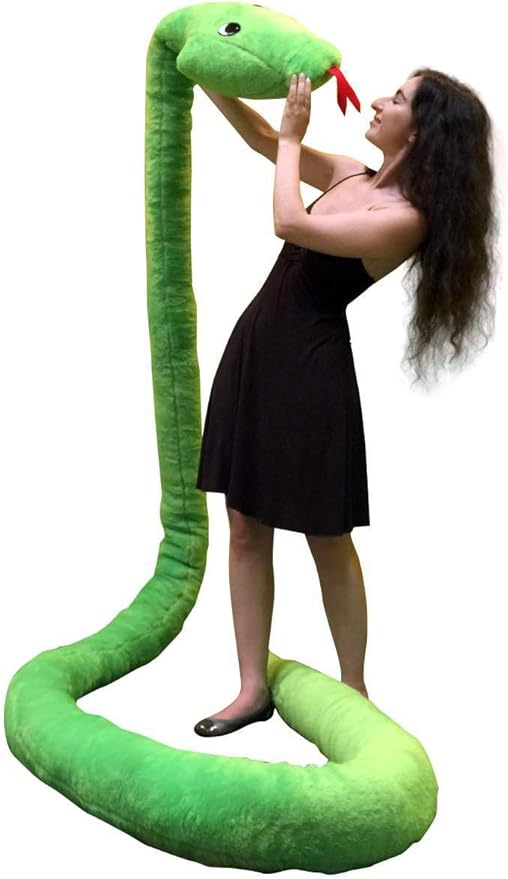 Big Plush American Made Giant Stuffed Snake 18 Feet Long Soft Green Serpent