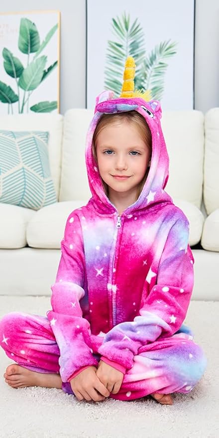 Kids Unicorn Onesie Pajamas One-Piece Cosplay Costume Animal Sleepwear Girls And Boys