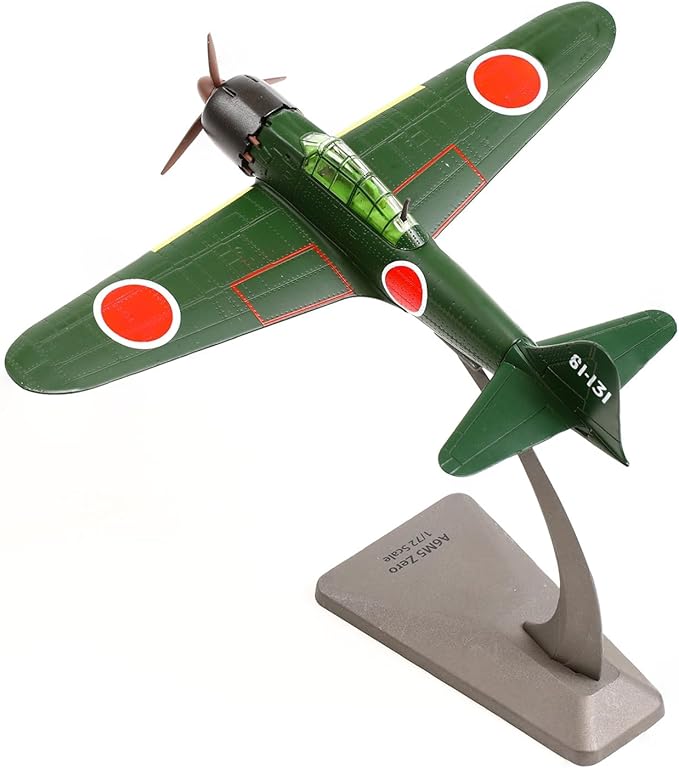 1/72 Mitsubishi A6M5 52type Zero Diecast Metal Aircraft Model Kit JP WWII Vintage Fighter Airplane Model with Stand for Adult Military Enthusiasts Collections or Gift (1945 A6M5)