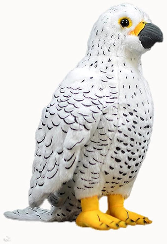 Simulation White Gyrfalcon Bird Soft Stuffed Plush Toy|Super Falcons Dolls Cute Lifelike Model Gifts|Perfect for Science and Education|Funny Ornament Plush Gift Collection for Kids