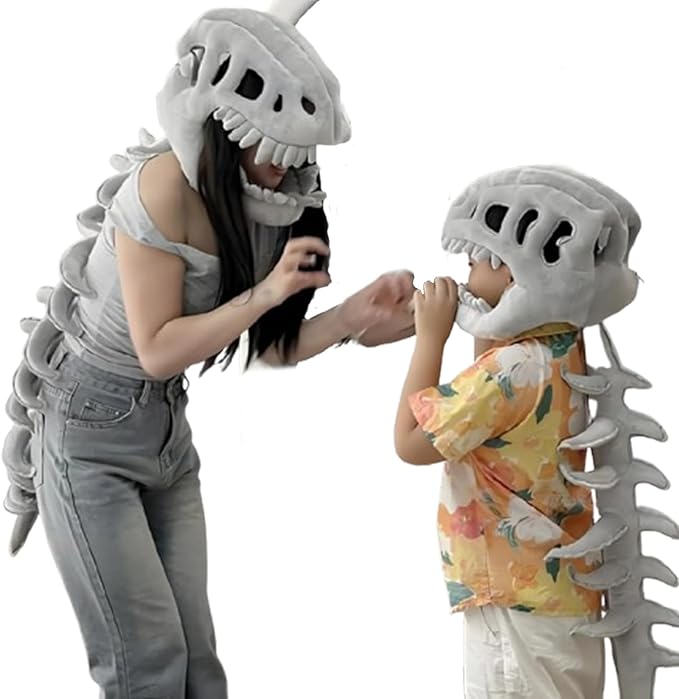 Dinosaur Costume-3D Skeleton Design,Realistic Halloween Dinosaur Skeleton Costume,Themed Skull Cosplay Props