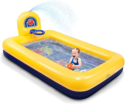Kiddie Pool, Evajoy Inflatable Kids Pool, Summer Water Party Inflatable Pool for Backyard & Garden 90 * 55 * 35 inch