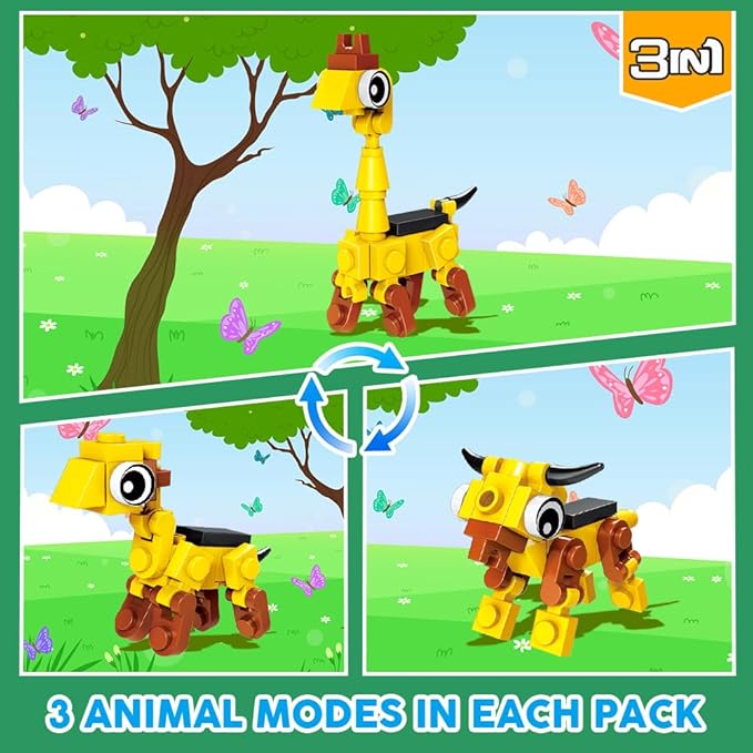30 Pack Party Favors for Easter Gift, 750 PCS Animals Building Block Toy for Goodie Bag Stuffers, Classroom Student Prizes Children's Day Birthday for Kids Boys Girls Ages 6-12+
