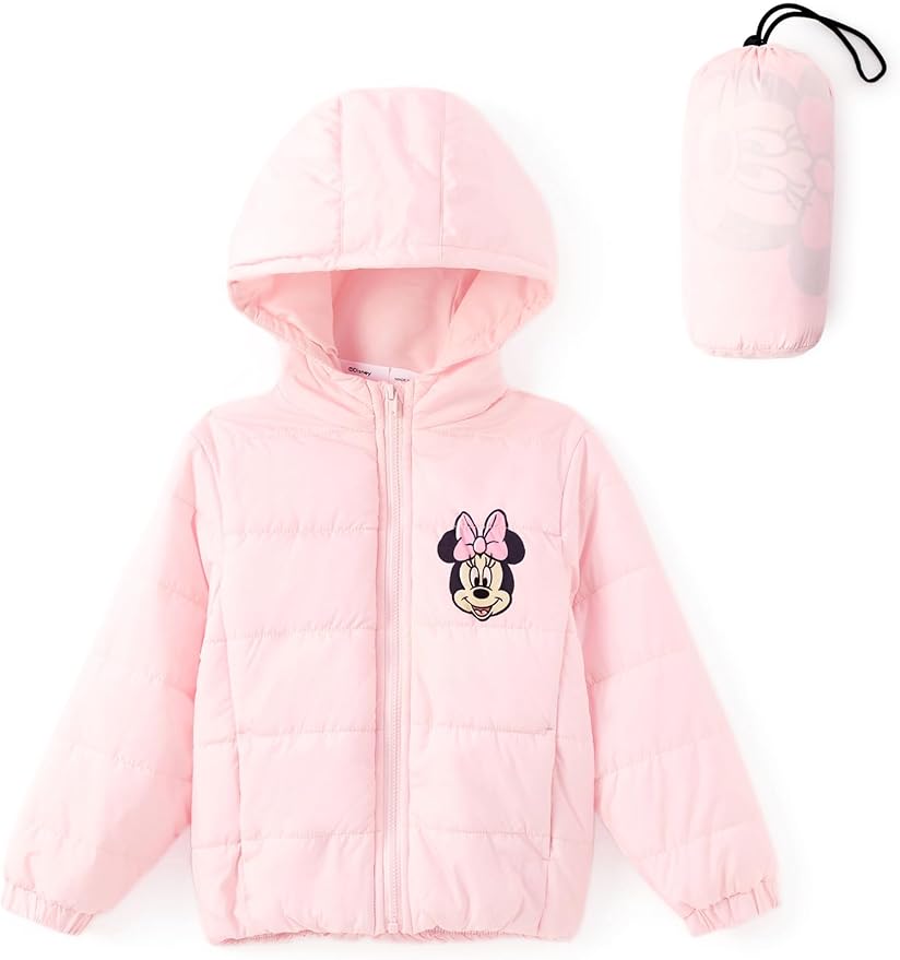 Disney Stitch Frozen Elsa Minnie Mouse Toddler Girl/Boy Puffer Jacket Kids Heavyweight Hooded Warm Winter Down Coat 2-13Years