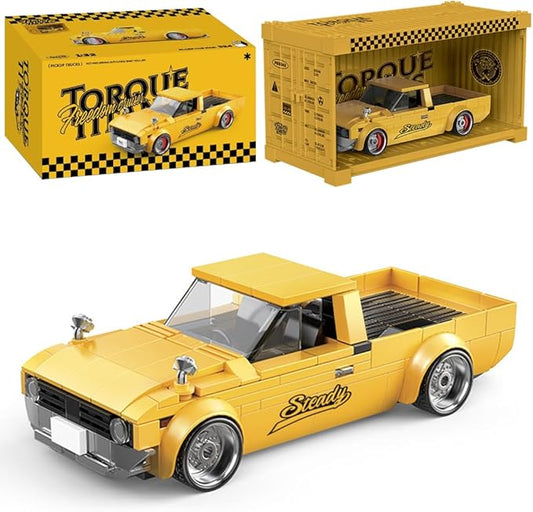 PB8842 1:32 Freedom Cruiser Pickup Truck Buliding Blocks Set, 324 Pieces Car Scale Model Toy with Display Container, Clamping Blocks STEM Gift for Adults