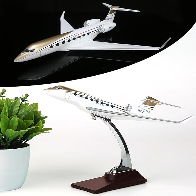 1:100 Scale Model Aircraft Gulfstream G650 Simulation Jet Airplanes Diecast Airplane for Adults, 12 inch Resin Model Plane Enthusiasts to Collection or Birthday Gifts (G650)