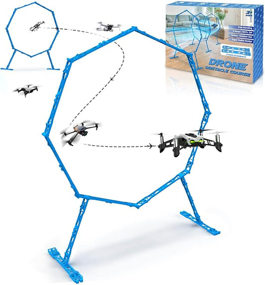 Drone Obstacle Course, Includes 2 Pack Easy to Build Obstacle Hoop, FPV Racing Drone Loop Gate, Suitable Competition RC FPV Racing of Drones or Model Aircraft Games for Age 6-12 Kids or Adults